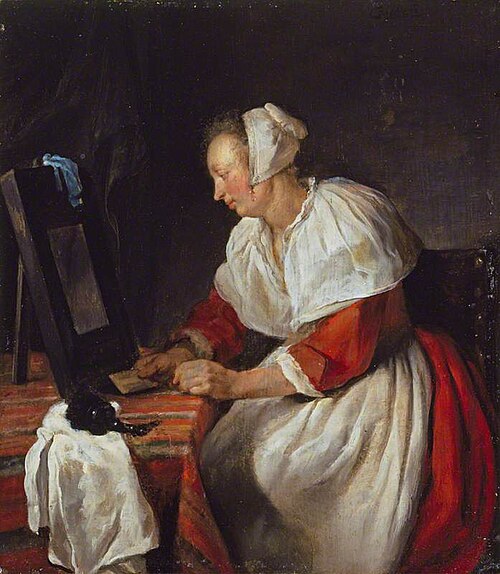 A Woman at Her Mirror, 1656, Gabriel Metsu
