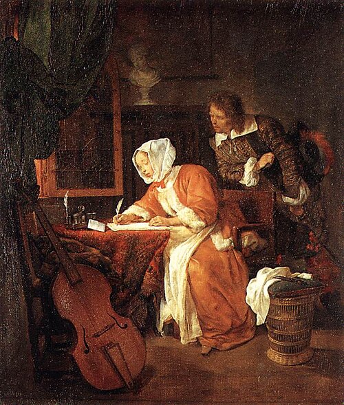 The Letter-Writer Surprised, 1659, Gabriel Metsu
