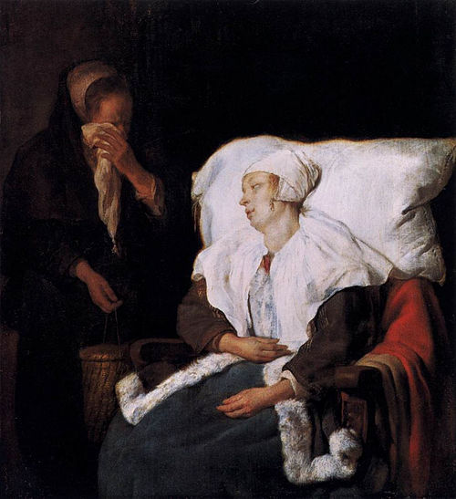 The Sick Lady and the Weeping Maidservant, 1658, Gabriel Metsu