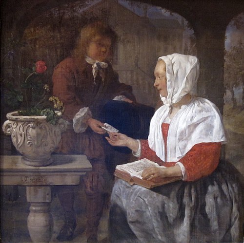 A Girl Receiving a Letter, 1658, Gabriel Metsu