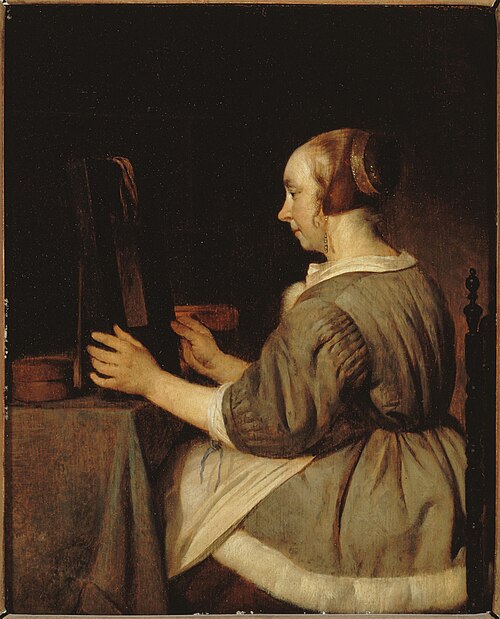 Girl at the Mirror, 1662, Gabriel Metsu