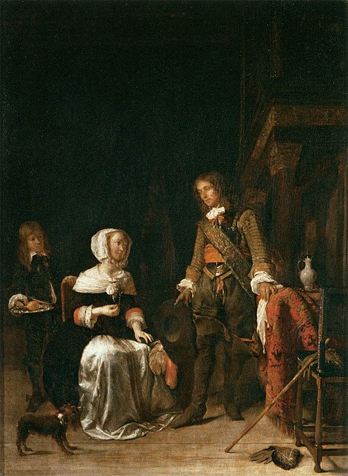 A Soldier Paying a Visit to a Young Lady, 1660, Gabriel Metsu