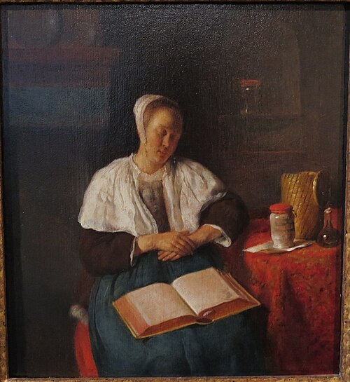A Young Woman Asleep, 1656, Gabriel Metsu