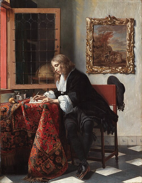 Man Writing a Letter, 1665, Gabriel Metsu