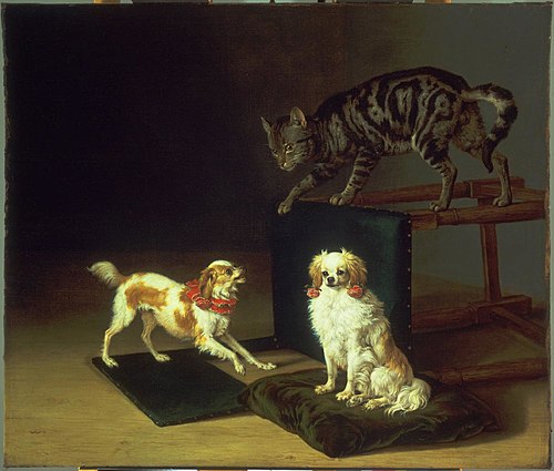 Cat Playing with Two Dogs, 1652, Paulus Potter