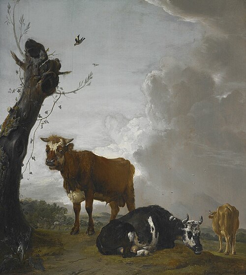 A Young Bull and two Cows in a Meadow, 1649, Paulus Potter