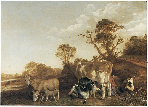 Cattle with a Milkmaid, 1643, Paulus Potter