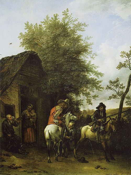 Hunters near an Inn, 1650, Paulus Potter