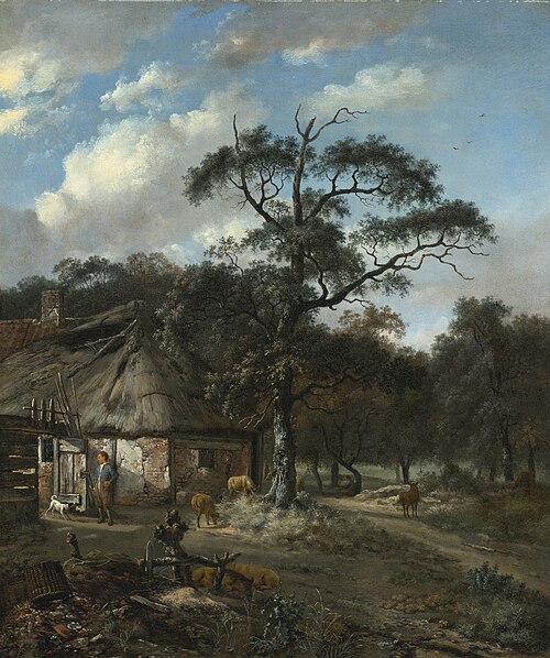Wooded Landscape with a Boy and Animals near a Cottage, 1670, Paulus Potter