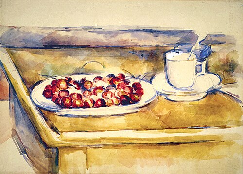 Tasse et plat de cerises, 1890, Paul Cézanne