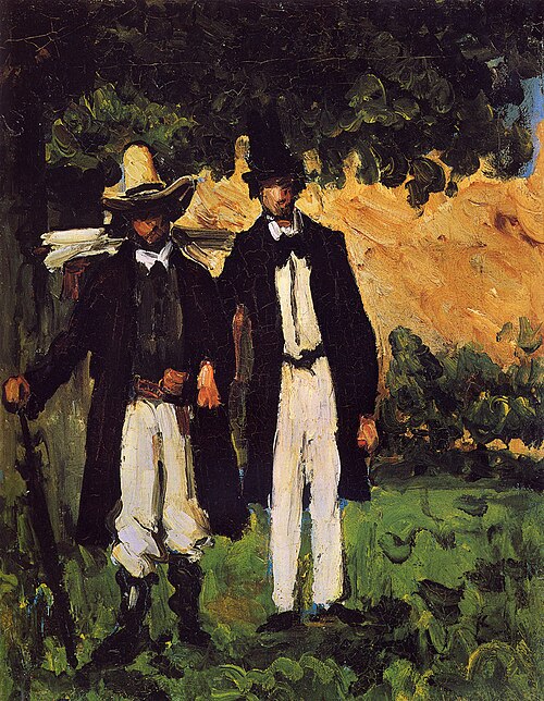 Marion et Valabrègue partant pour le motif, 1866, Paul Cézanne