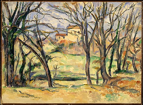 Arbres et maisons au lieu dit "La Durane", 1885, Paul Cézanne