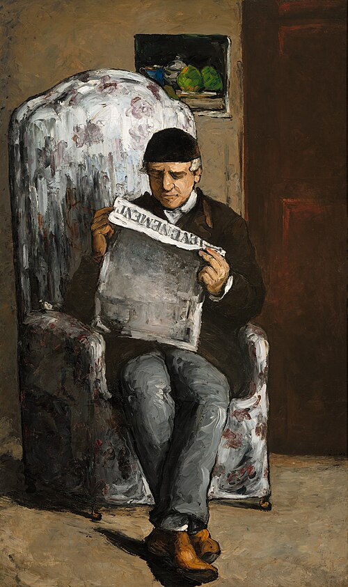 Père de l'Artiste lisant l'Événement, 1866, Paul Cézanne
