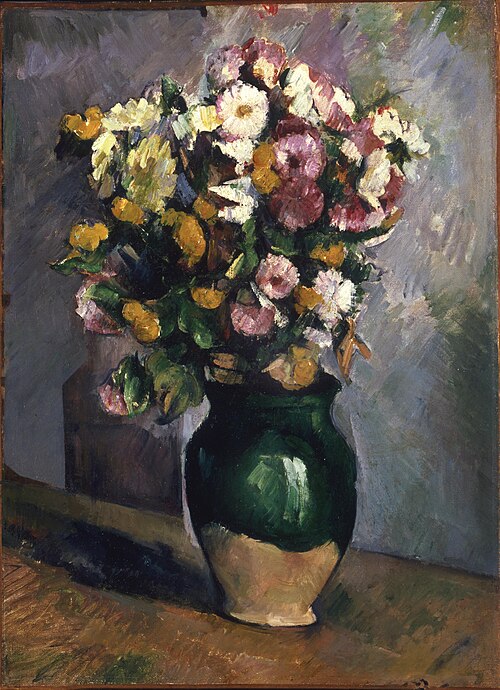 Fleurs dans un pot d'olives, 1880, Paul Cézanne