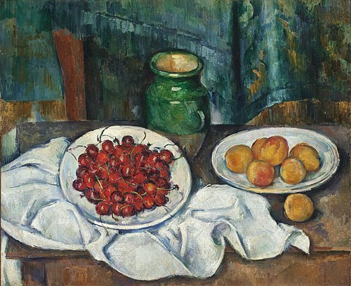 Nature morte au plat de cerises, 1885, Paul Cézanne