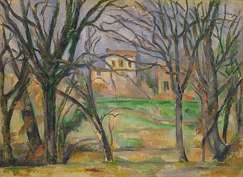 Arbres et maisons au lieu dit La Durane, 1885, Paul Cézanne