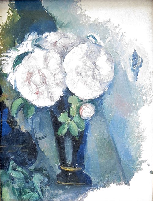 Fleurs dans un vase bleu, 1880, Paul Cézanne