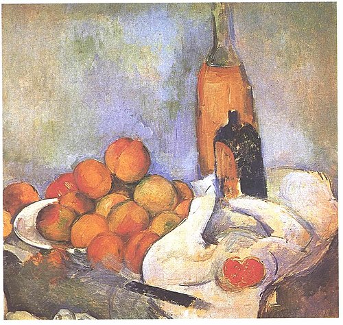 Bouteilles et Pêches, 1890, Paul Cézanne