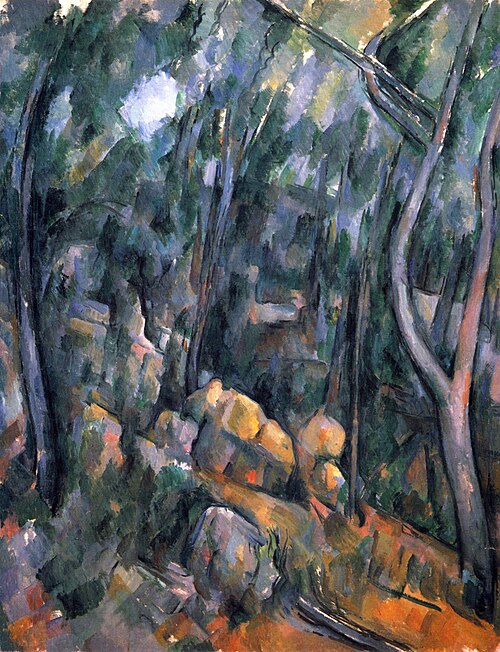 Sous-bois devant les grottes au-dessus du Château Noir, 1902, Paul Cézanne