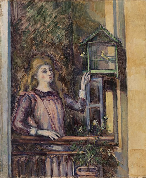 Girl with Birdcage (Jeune fille à la volière), 1888, Paul Cézanne