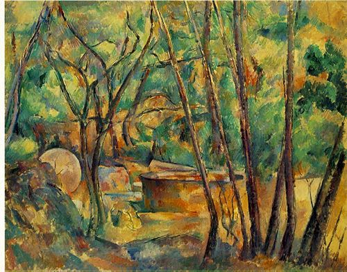 Millstone and Cistern under Trees (La Meule et citerne en sous-bois), 1892, Paul Cézanne