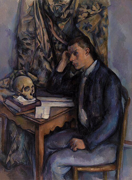 Young Man and Skull (Jeune homme à la tête de mort), 1896, Paul Cézanne