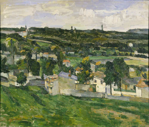 Groupe de maisons, paysage d'île de France, 1879, Paul Cézanne