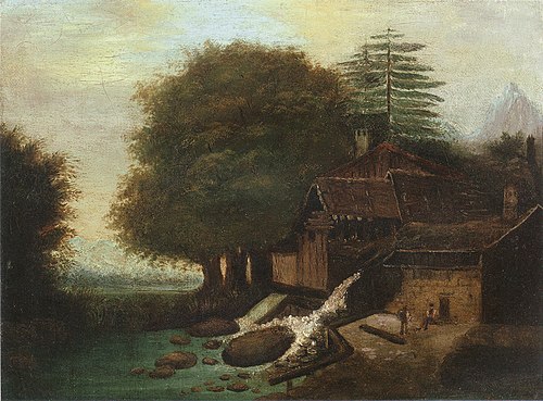 Paysage avec moulin, 1860, Paul Cézanne