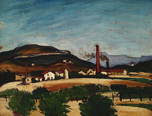 Factories near Mont de Cengle, 1868, Paul Cézanne