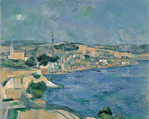 La Baie de Marseille, avec vue sur le village Saint-Henri près de l'Estaque, 1877, Paul Cézanne
