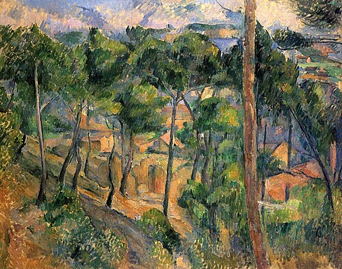L'Estaque vu à travers les pins, , Paul Cézanne