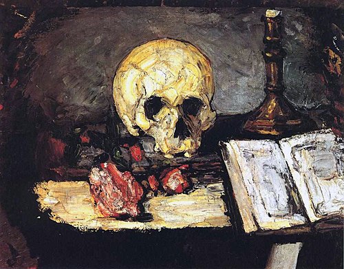 Crâne et chandelier, 1866, Paul Cézanne