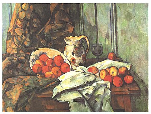 Pommes et broc sur une table, 1900, Paul Cézanne