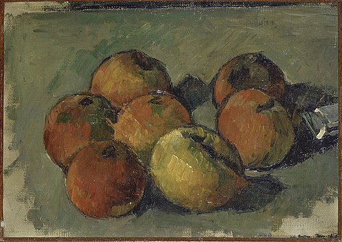 Nature morte aux sept pommes et tube de couleur, 1878, Paul Cézanne