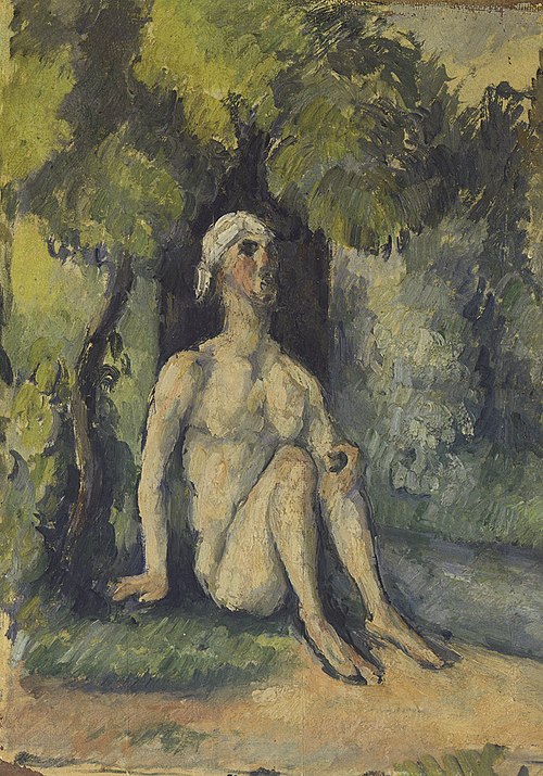 Baigneur assis au bord de l'eau, 1876, Paul Cézanne