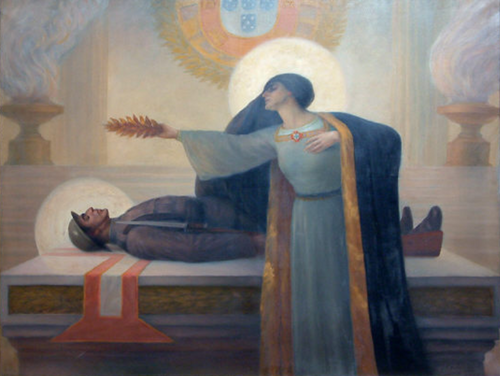 A Pátria coroando de louros o Soldado Português morto na Grande Guerra, 1923, Veloso Salgado