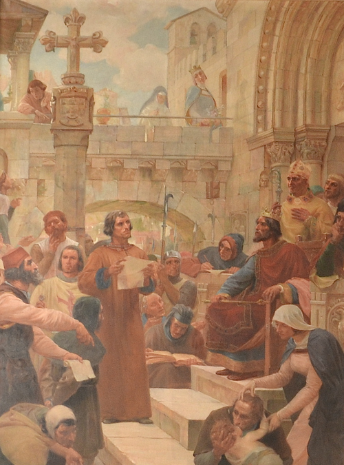 King D. Dinis practicing Justice, 1899, Veloso Salgado