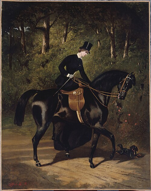 L'écuyère Kippler sur sa jument noire, 1850, Alfred de Dreux