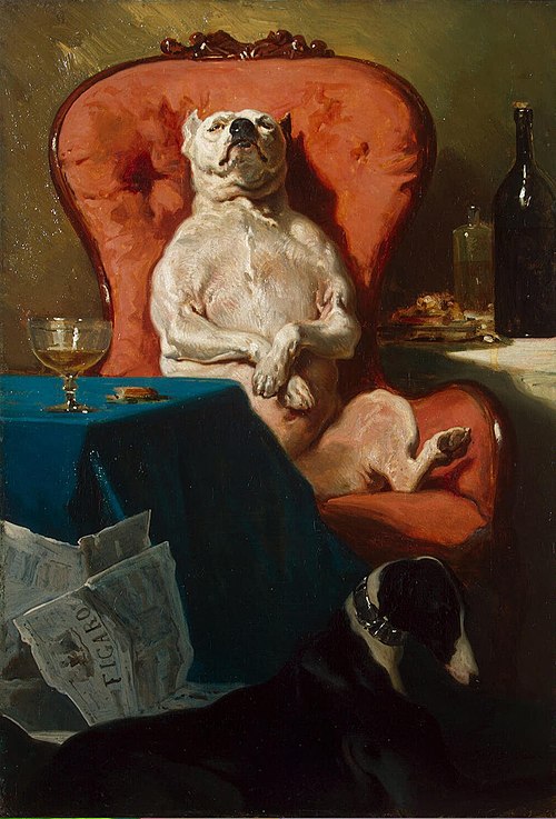 Pug Dog in an Armchair, 1857, Alfred de Dreux