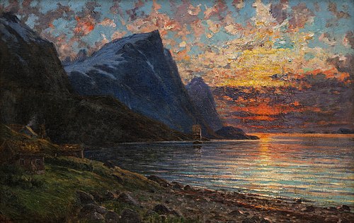 Kystlandskap og fjell, 1883, Adelsteen Normann