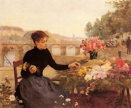 A Parisian Flower Market, , Victor Gilbert
