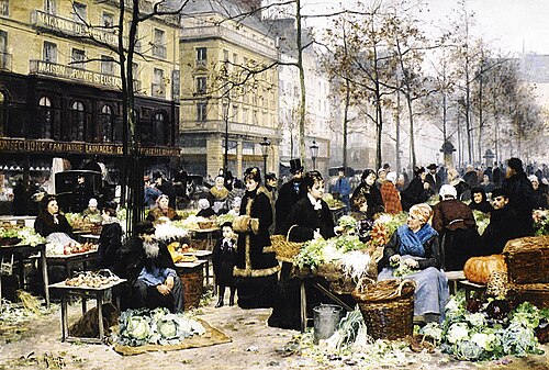 Le marche aux legumes, 1878, Victor Gilbert
