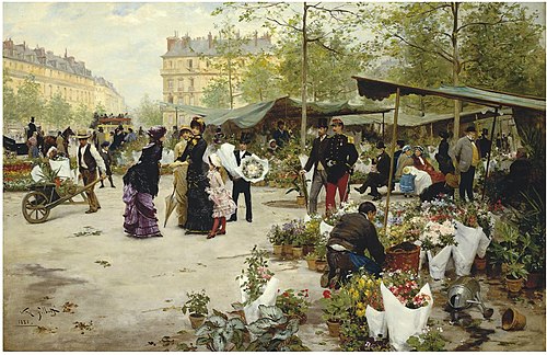 The lower market, Paris, 1881, Victor Gilbert