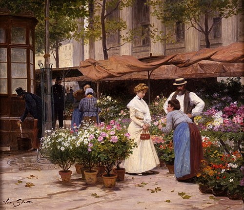 Marché aux fleurs, 1885, Victor Gilbert