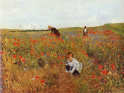 Poppies in a Field, 1875, Victor Gilbert