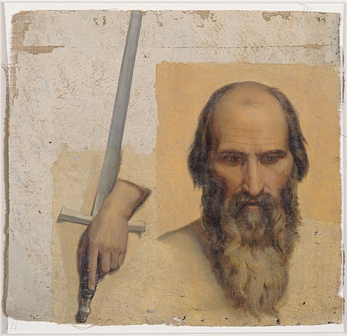Esquisse pour le décor de l'église Notre-Dame-de-Lorette à Paris : Tête de saint André, étude de mai, 1841, Victor Orsel