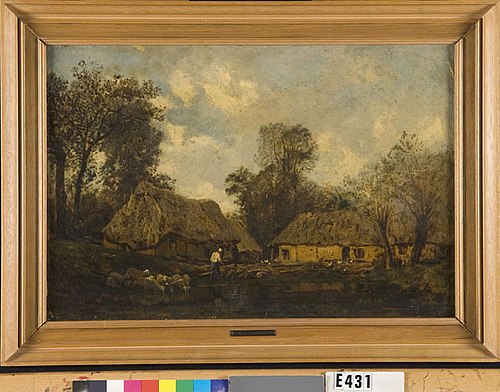 Farmyard with sheep, 1838, Prosper Marilhat