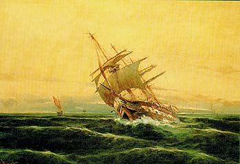 Boat in rough waters, 1896, Vasileios Hatzis