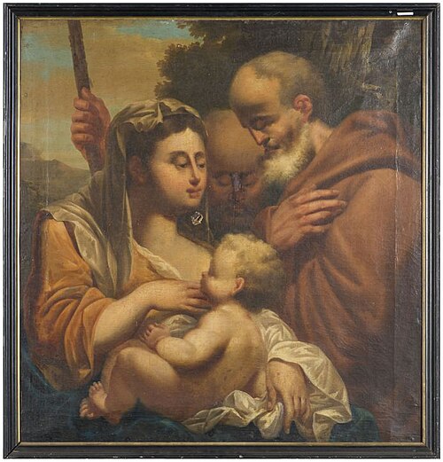 Maria met het kind Jezus op schoot, aanbeden door herders, 1781, Harmen Beekkerk