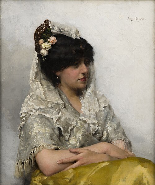 White Mantilla (La Señorita), 1878, Albert Edelfelt